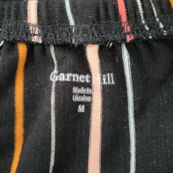 Garnet Hill Off-The-Shoulder Knit Maxi Dress MED Black Stripe Boho Rainbow NEW - Picture 11 of 16